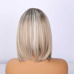 Lace Brown Smooth Natural Short Straight Hair Points Imported Silk Chemical Fiber