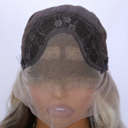 Elegant 28 Inch Brown Highlighted Wig with Water Ripple