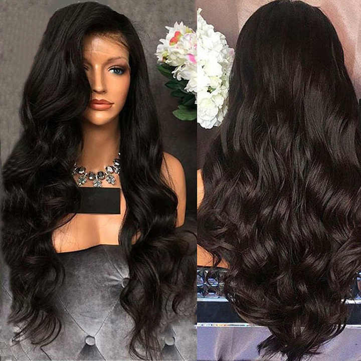 Long Black Wavy Wig, Elegant and Stylish Look
