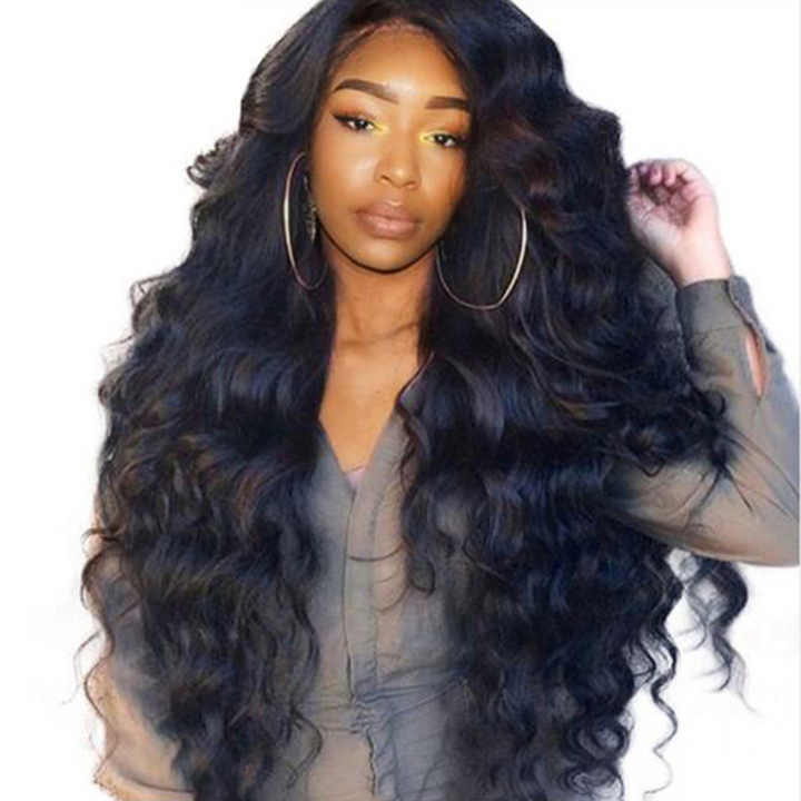 Long Black Wavy Wig, Elegant and Stylish Look