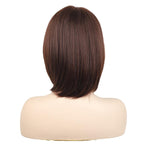 Women's Short Straight Bob Synthetic Wig with Side-Swept Bangs