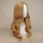 Women's synthetic heat-resistant fiber long light brown medium curly wig