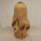 Women's synthetic heat-resistant fiber long light brown medium curly wig