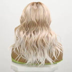 Brown Root Gold Highlighted Lace Front Wig, Brown Wigs